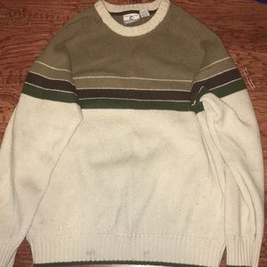 Kirra olive, green and cream striped sweater